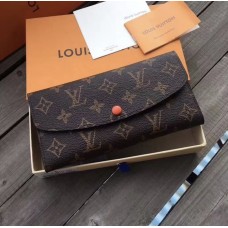  Жіночий шкіряний гаманець Louis Vuitton (60136) red Lux