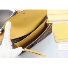 Женский кожаный кошелек Louis Vuitton (60136) yellow Lux