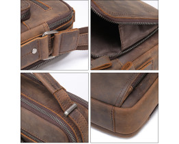 Мужская кожаная барсетка, сумка на плечо Wild Leather (6014) 