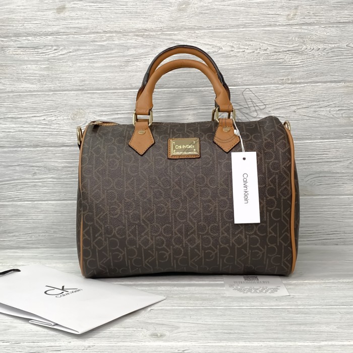 Женская брендовая сумка саквояж 6082 brown