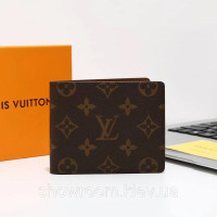 Чоловічий гаманець LV (60895-2) Lux подарункова упаковка