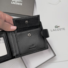 Кожаный мужской кошелек на застежке Lacoste (6608)