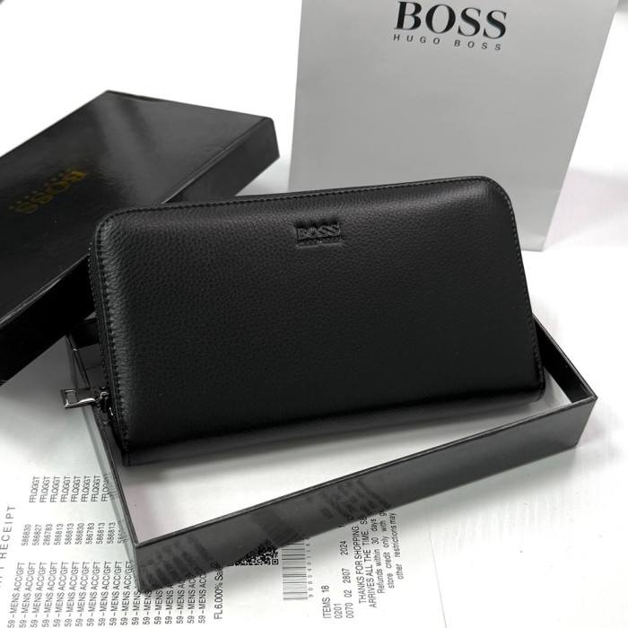 Мужской кожаный клатч, кошелек на молнии Boss (6613) Мужской кожаный клатч, кошелек на молнии Boss (6613)
