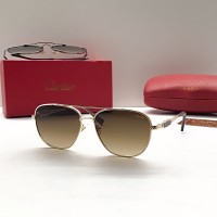 Мужские стильные солнцезащитные очки Cartier (690) brown
