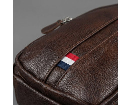 Мужская коричневая сумка на грудь (слинг) Leather Collection (696) 
