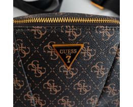 Брендовая сумка бананка на грудь и на пояс (слинг) Guess (7518) brown