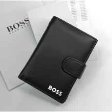 Мужское кожаное портмоне на застежке Boss (7702)