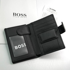 Мужское кожаное портмоне на застежке Boss (7702)