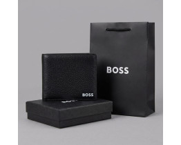 Кожаный брендовый мужской кошелек Boss (7703-1)