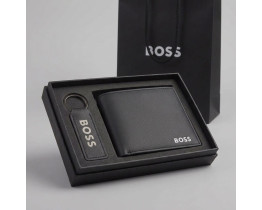 Мужской брендовый кошелек Boss с брелком (7705-2)