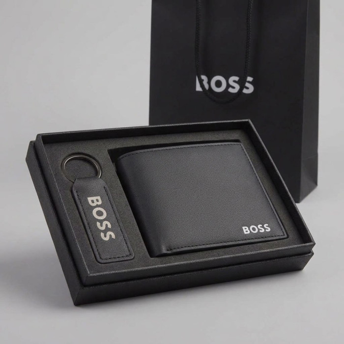 Мужской брендовый кошелек Boss с брелком (7705-2) Мужской брендовый кошелек Boss с брелком (7705-2)