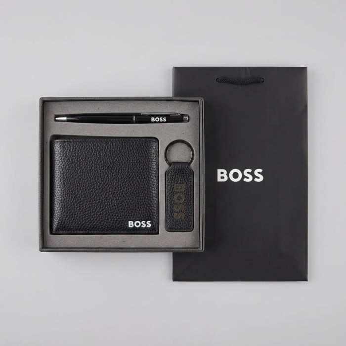 Мужской кожаный кошелек с брелком и ручкой Boss (7703-3) Мужской кожаный кошелек с брелком и ручкой Boss (7703-3)