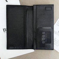 Мужской кожаный бумажник на магните Boss (7703)