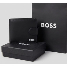 Чоловічий шкіряний гаманець на застібці Boss (7704-1), подарункова упаковка