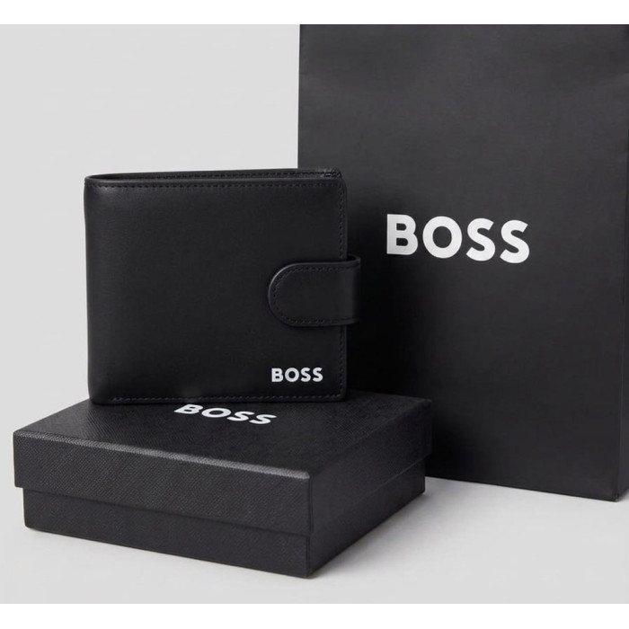 Мужской кожаный кошелек на застежке Boss (7704-1), подарочная упаковка Мужской кожаный кошелек на застежке Boss (7704-1), подарочная упаковка