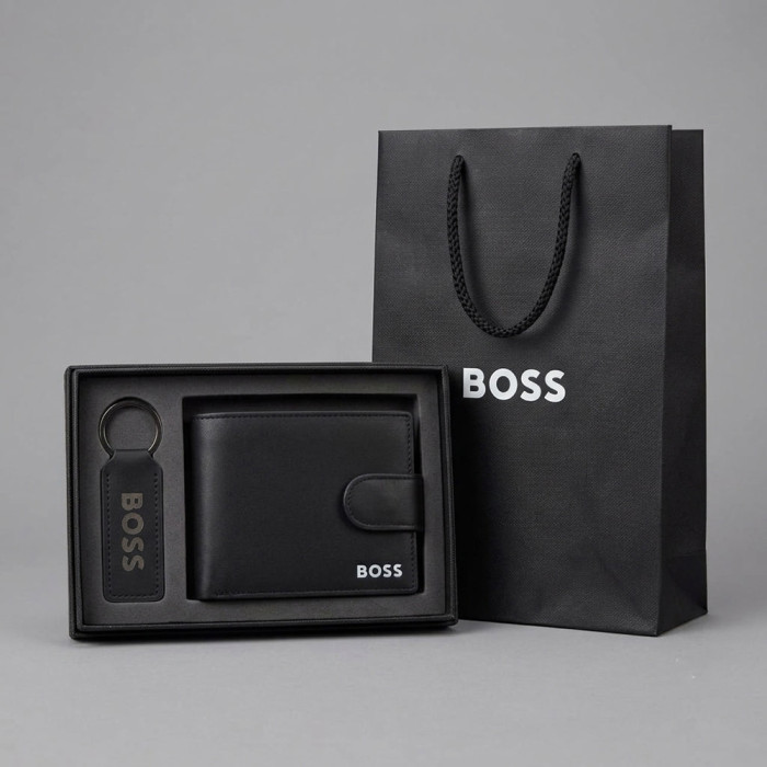 Мужской брендовый кошелек Boss (7704-2), подарочная упаковка Мужской брендовый кошелек Boss (7704-2), подарочная упаковка