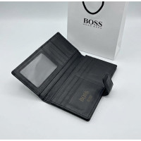 Довгий шкіряний чоловічий гаманець Boss (7706) 