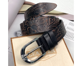 Кожаный женский ремень Leather Collection (7804) коричневый
