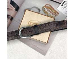 Кожаный женский ремень Leather Collection (7804) коричневый