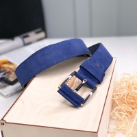Мужской замшевый ремень Leather Collection (7809) blue