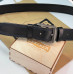 Кожаный мужской ремень Leather Collection с синей строчкой (7810-1)