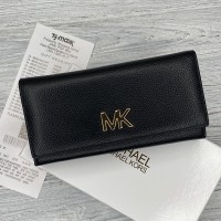 Кожаный женский кошелек Мк (8005) black Lux