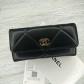 Кожаный женский кошелек Ch (8101) black Lux