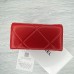 Кожаный женский кошелек Ch (8101) red Lux