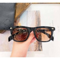 Мужские брендовые солнцезащитные очки Chrome Hearts (8251) brown Lux