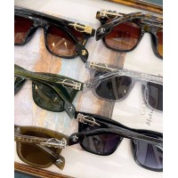 Мужские брендовые солнцезащитные очки Chrome Hearts (8251) black Lux