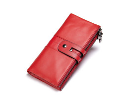 Женский красный кожаный кошелек Leather Collection (8560) 