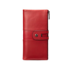 Женский красный кожаный кошелек Leather Collection (8560) 