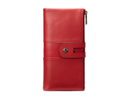 Женский красный кожаный кошелек Leather Collection (8560) 