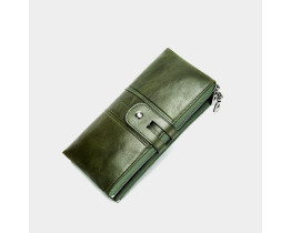 Женский зеленый кожаный кошелек Leather Collection (8560) 