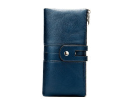 Жіночий синій шкіряний гаманець Leather Collection (8560) 