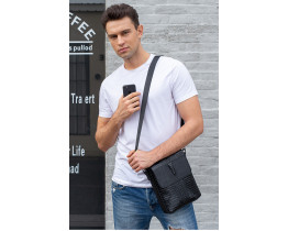 Кожаная сумка под рептилию Leather Collection (8857) 