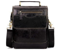 Кожаная мужская сумка через плечо Leather Collection (8871) black