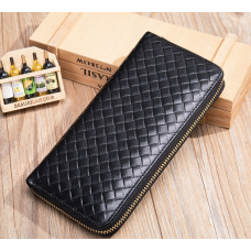 Чоловічий місткий гаманець на блискавці Leather Collection (9073)