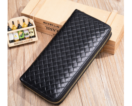 Чоловічий місткий гаманець на блискавці Leather Collection (9073)