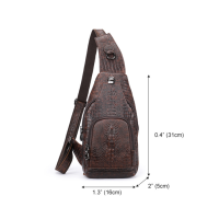 Шкіряний чоловічий слінг (сумка, барсетка на груди) Leather Collection (9076) чорна
