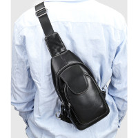  Шкіряна чоловіча бананка, слінг, сумка на груди Leather Collection (9138)