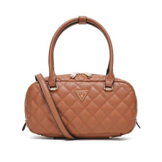 Стильная брендровая сумка бочонок Guess (94105) коричневая