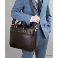 Мужская горизонтальная сумка на плечо Leahter Collection (9919) brown