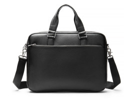 Мужская горизонтальная сумка на плечо Leahter Collection (5038) black
