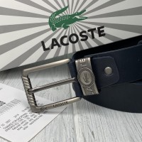 Мужской кожаный брендовый ремень Lacoste (997) синий