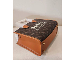 Женская каркасная сумка Coach Ace brown Lux