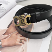  Жіночий модний шкіряний ремінь Celine (5611) gold 