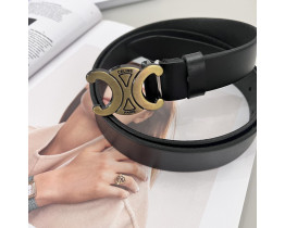 Женский модный кожаный ремень Celine (5611) gold 