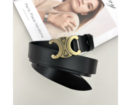 Женский модный кожаный ремень Celine (5611) gold 