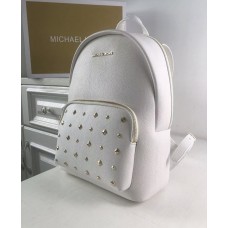 Женский кожаный брендовый рюкзак Michael Kors Erin White Lux